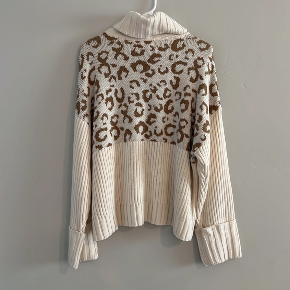 Nine West Leopard Print Turtleneck Sweater - Picture 7 of 9
